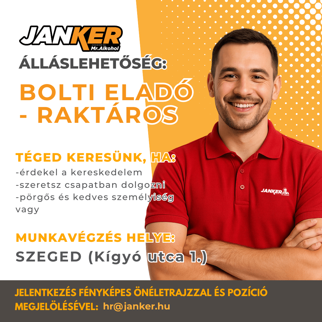 Bolti eladó - raktáros (Szeged)
