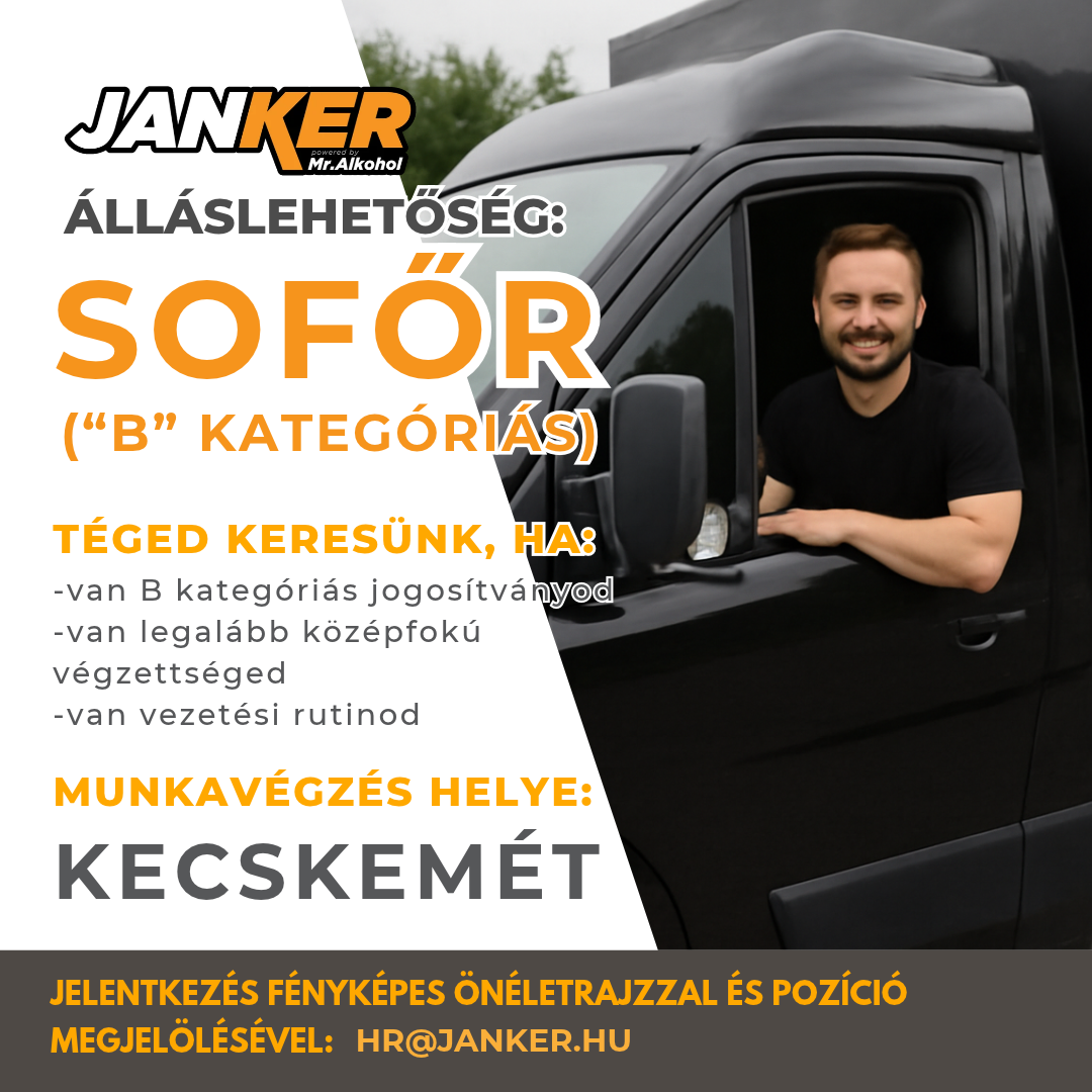 B kategóriás sofőr (Kecskemét)